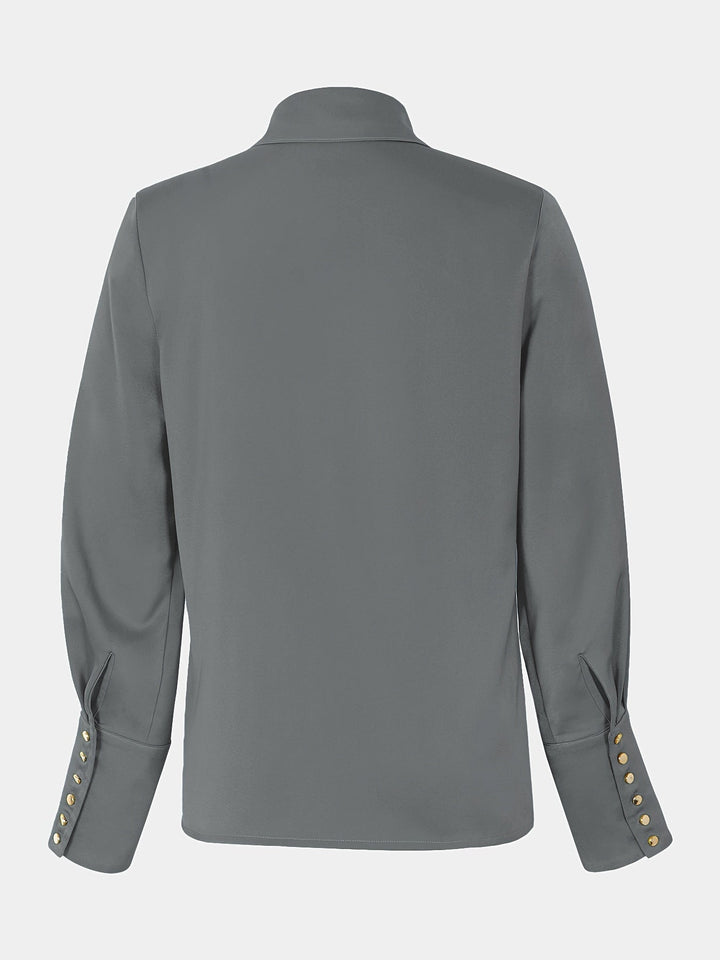 Levoire | Femmes Chemise En Satin Élégante, Col Revers Avec Détails De Boutons