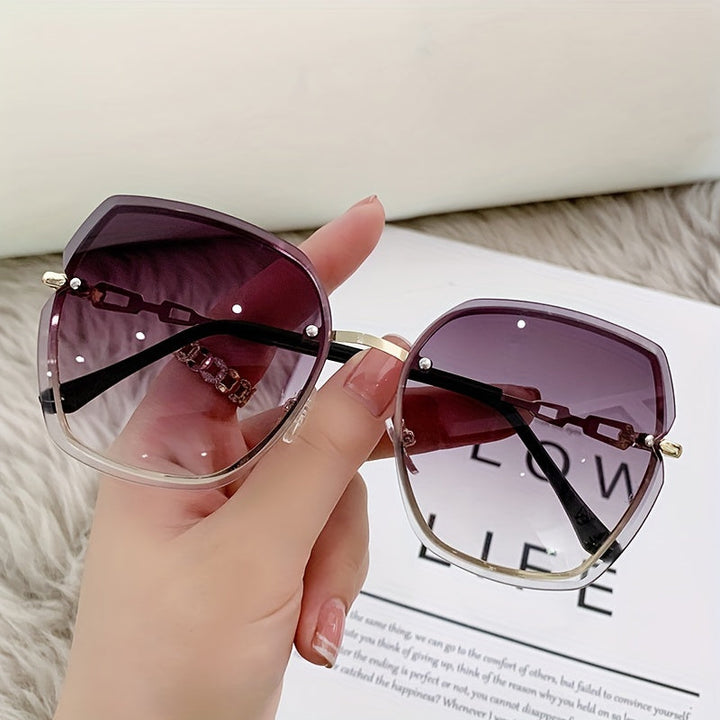 Levoire | Lunettes De Soleil Sans Contour Ornées De Cristaux Dégradés Pour Femmes Doppelt Gris