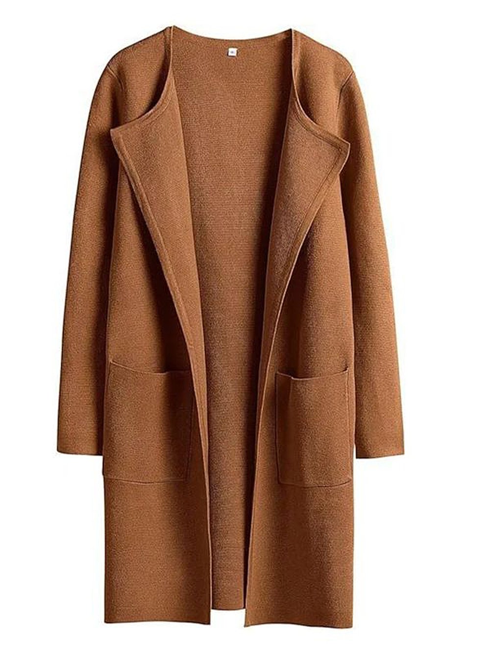 Levoire | Nouveau manteau de mode à revers Brun caramel
