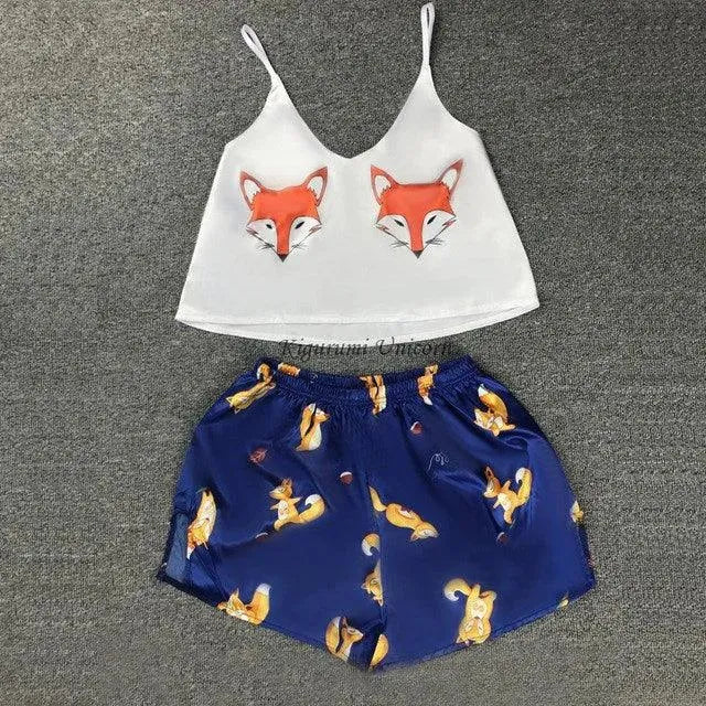 Levoire | Nouvelle sexy pyjama en soie pour femmes à motifs animaliers N