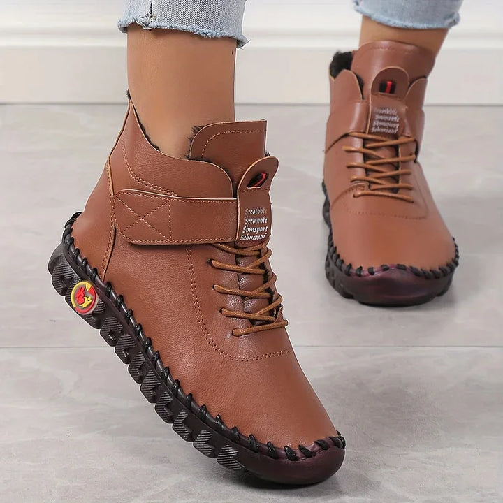 Levoire | Bottes Lisses Confortables Avec Tige En Fourrure Et Semelle Lisse Braun
