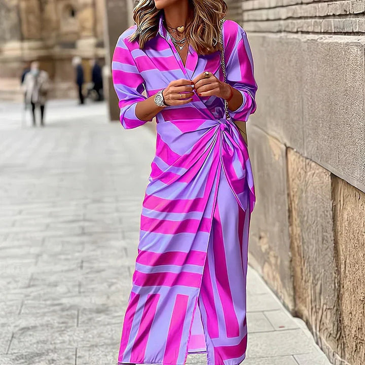 Levoire | Robe Naturelle Lin Coton Décontractée Lila