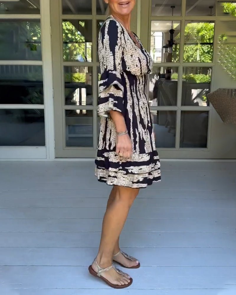 Levoire | Robe À Manches Courtes Avec Motif