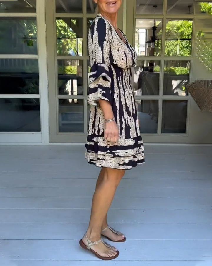 Levoire | Robe À Manches Courtes Avec Motif