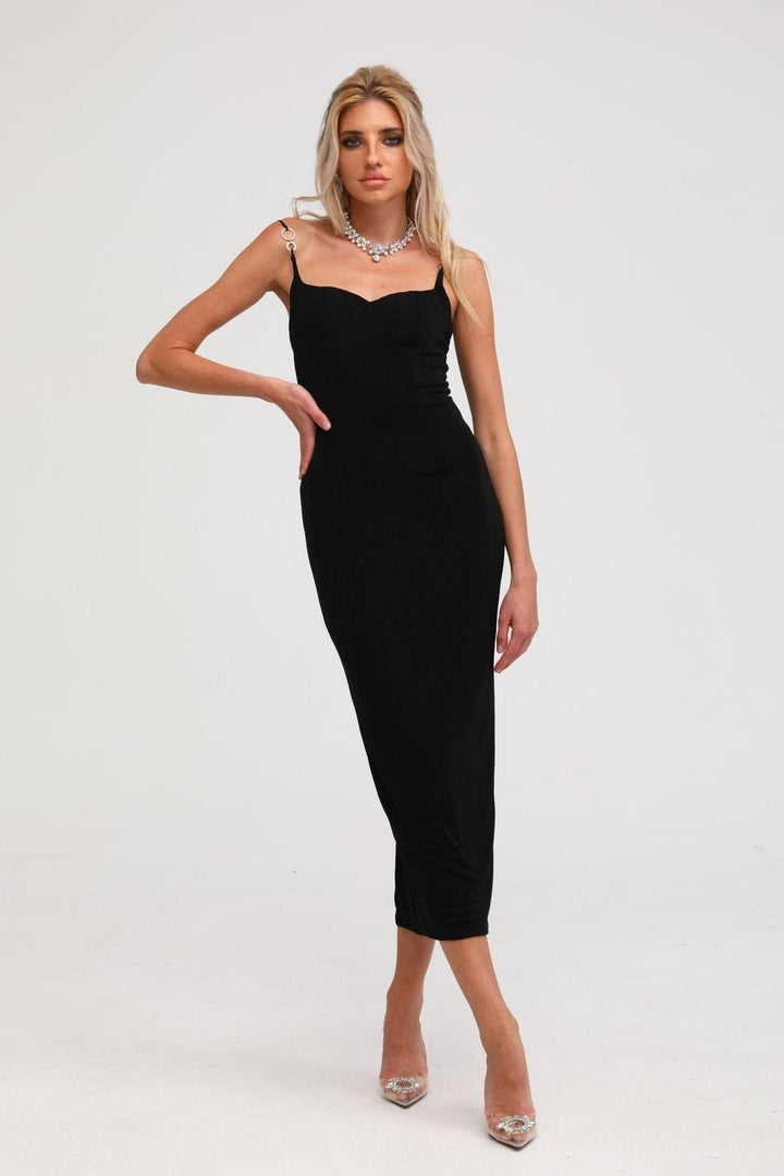 Levoire | Robe Midi Bustier Noire