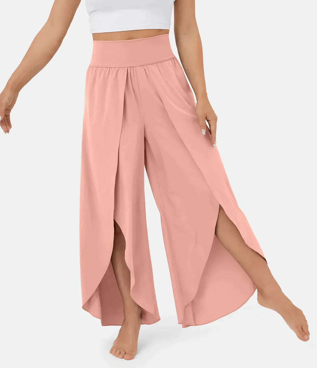 Levoire | Pantalon Femme Pantalon Évasé Confortable Et Aérien Avec Shorts Rosa