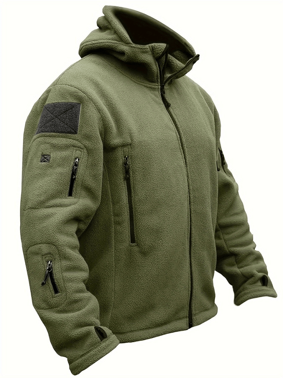 Levoire | Veste en polaire coupe-vent pour hommes avec capuche Pull à capuche pour hommes vert olive