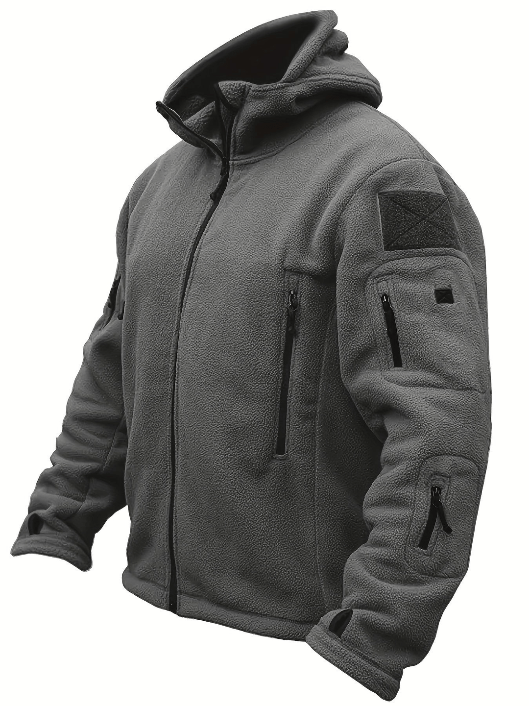 Levoire | Veste en polaire coupe-vent pour hommes avec capuche Pull à capuche pour hommes Gris foncé