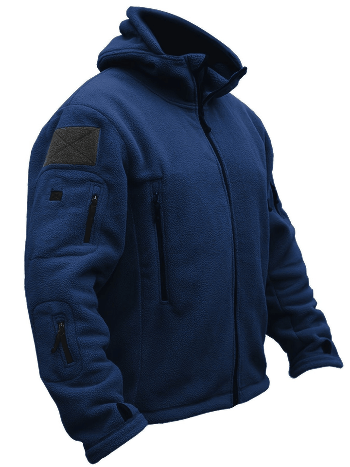 Levoire | Veste en polaire coupe-vent pour hommes avec capuche Pull à capuche pour hommes Bleu marine
