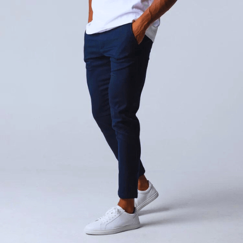 Levoire | Pantalon pour hommes Chino classique stretch décontracté Bleu marine