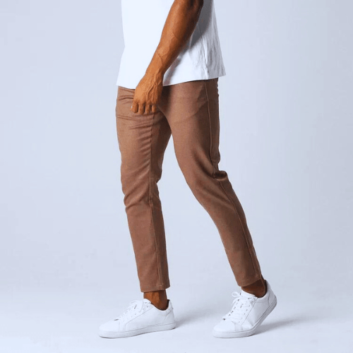 Levoire | Pantalon pour hommes Chino classique stretch décontracté Braun