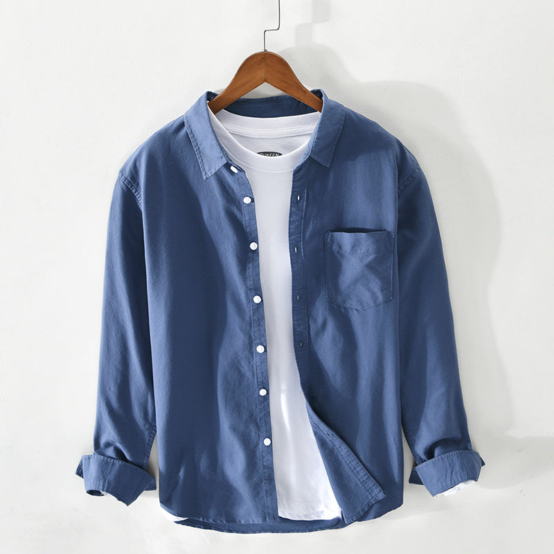 Levoire | Chemise Oxford Pour Hommes En Coton Respirant Classique, Polyvalente Et Confortable Bleu foncé