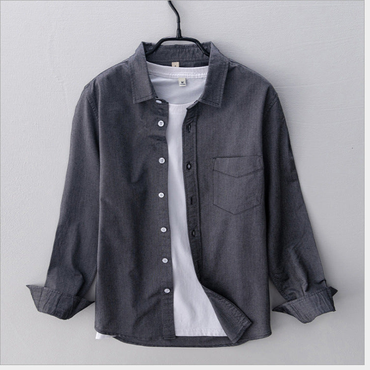 Levoire | Chemise Oxford Pour Hommes En Coton Respirant Classique, Polyvalente Et Confortable Gris foncé