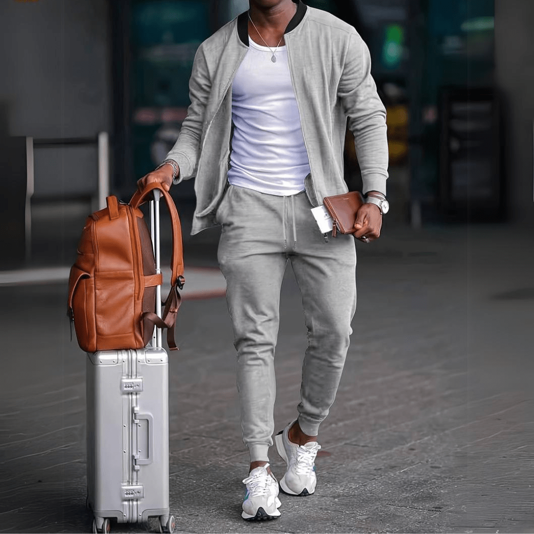 Levoire | Costume De Sport Pour Hommes Avec Manches Longues Gris