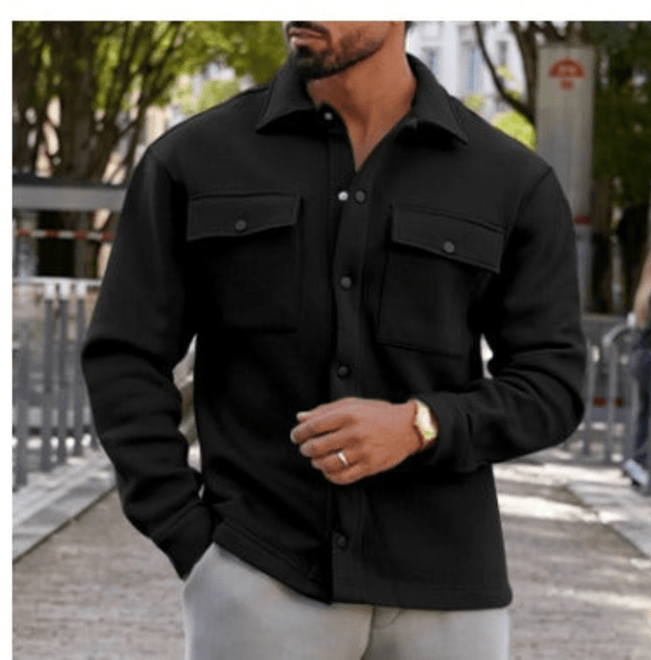 Levoire | Chemise-Vest Moderne Homme Noir
