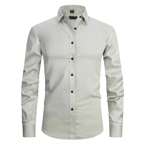 Levoire | Chemise à manches longues stretch pour hommes Chemise sans repassage Confortable Vert clair
