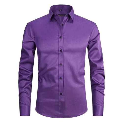 Levoire | Chemise à manches longues stretch pour hommes Chemise sans repassage Confortable Lilas
