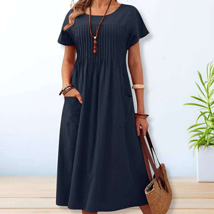 Levoire | Robe Élégante À Coupe Relaxée Avec Poches Pratiques Bleu
