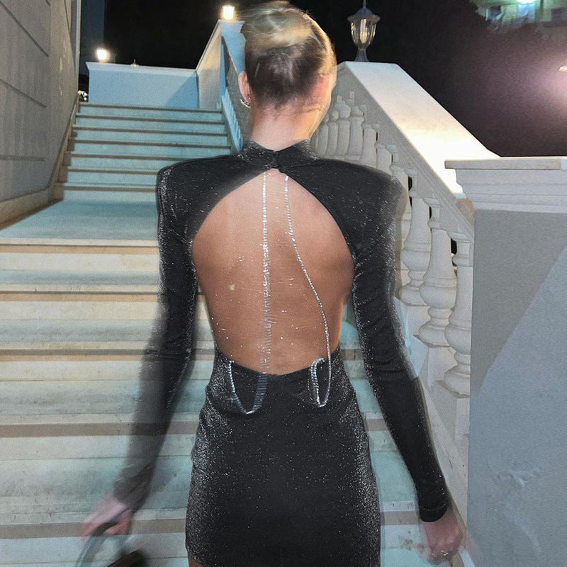 Levoire | Robe À Dos Ouvert Élégante Avec Détail En Strass
