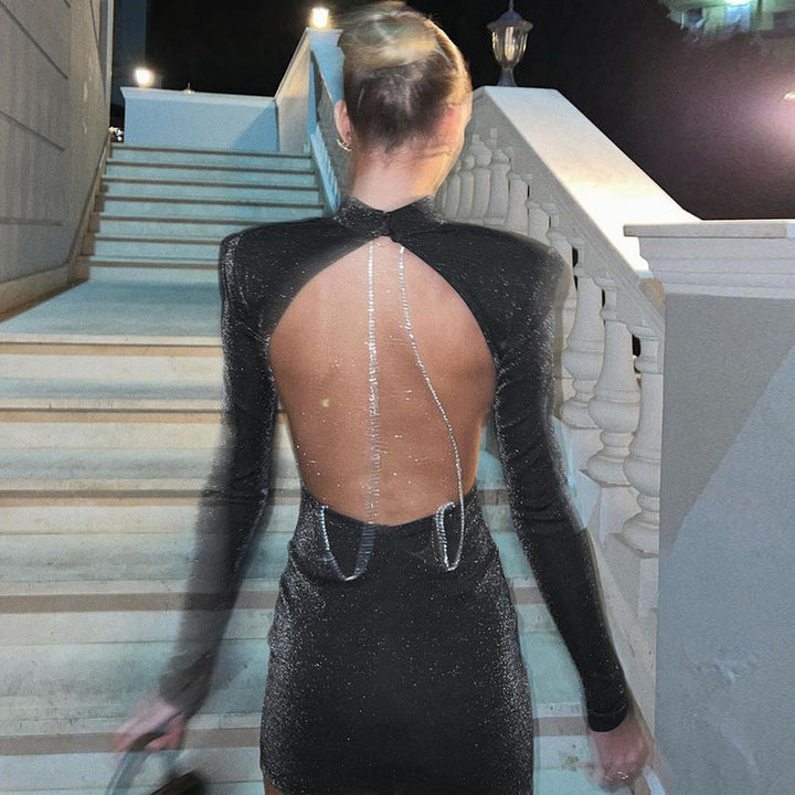 Levoire | Robe À Dos Ouvert Élégante Avec Détail En Strass