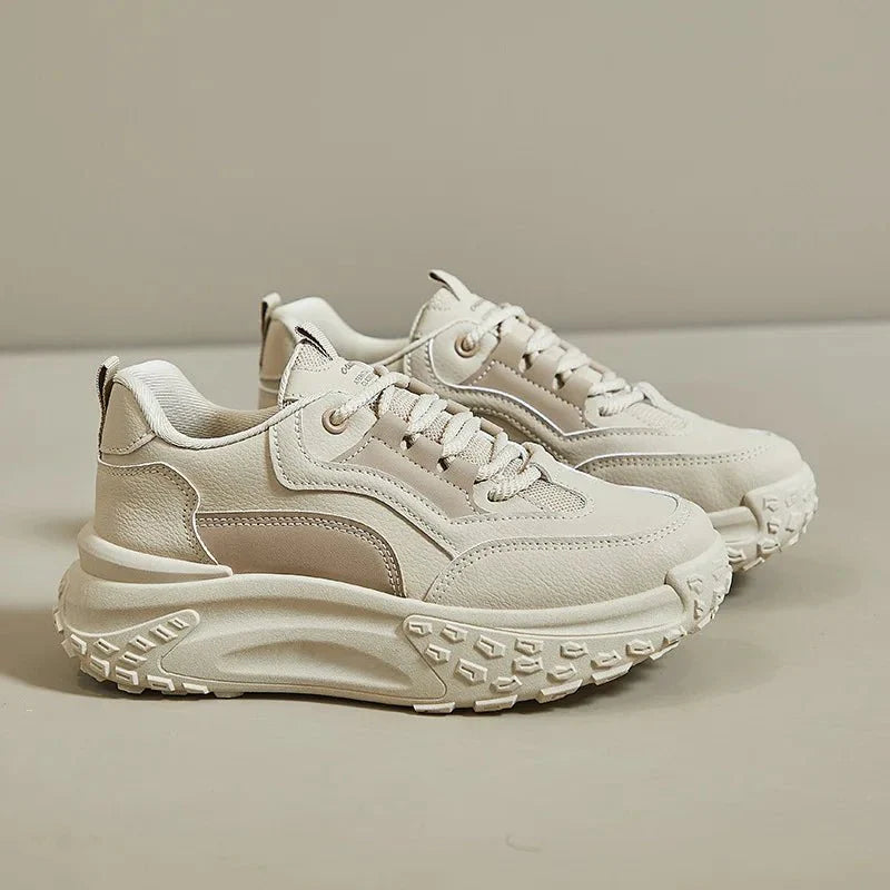 Levoire | Baskets Confort Femme Beige-Marron