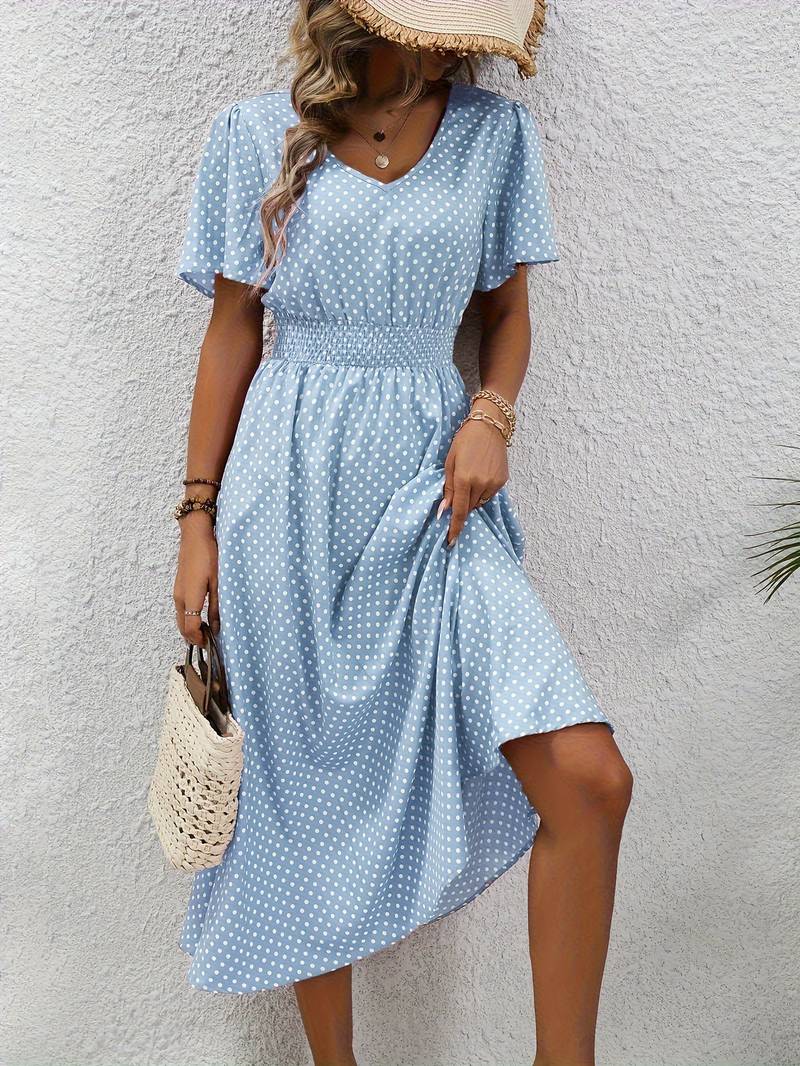 Levoire | Imprimé Robe À Manches Courtes Pour Le Printemps Et L'Été