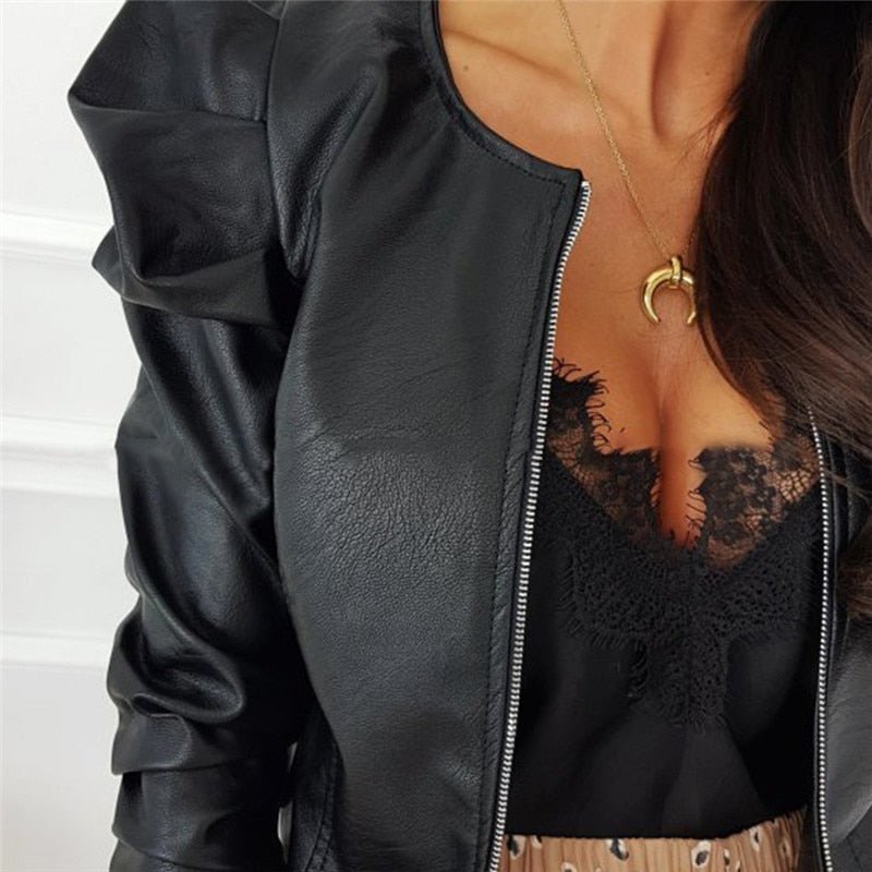 Levoire | Veste En Simili Cuir Élégante Courte Pour Femmes