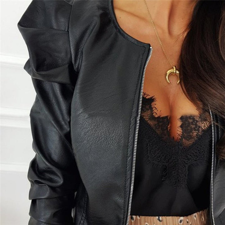 Levoire | Veste Courte Élégante En Simili Cuir Pour Femmes