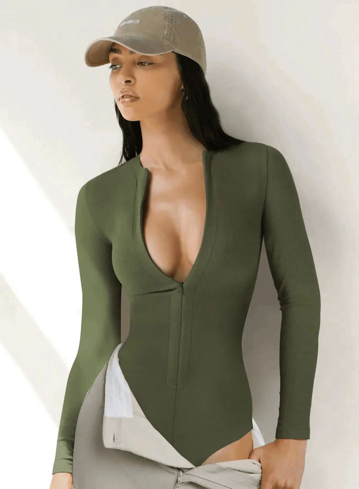 Levoire | Body zipé manches longues femme Vert