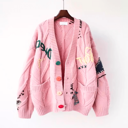 Levoire | Veste en tricot pour femmes style vintage Rosa