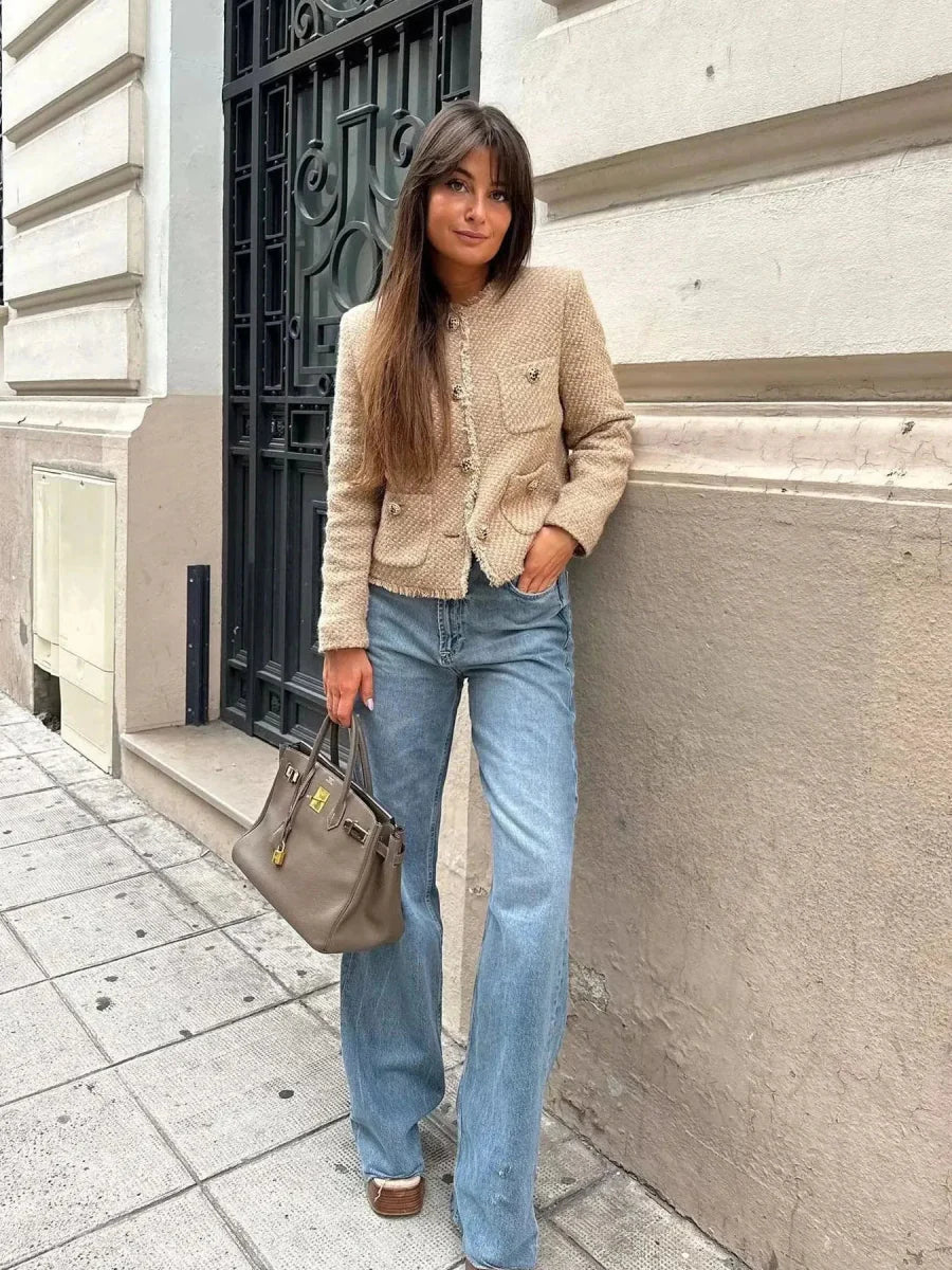 Levoire | Blazer Bomber Élégant À Côtes