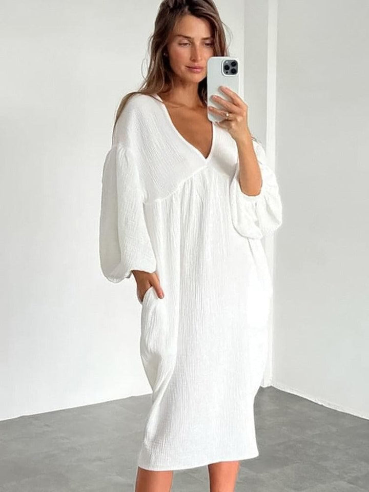 Levoire | Robe Maxi Avec Décolleté En V Blanc