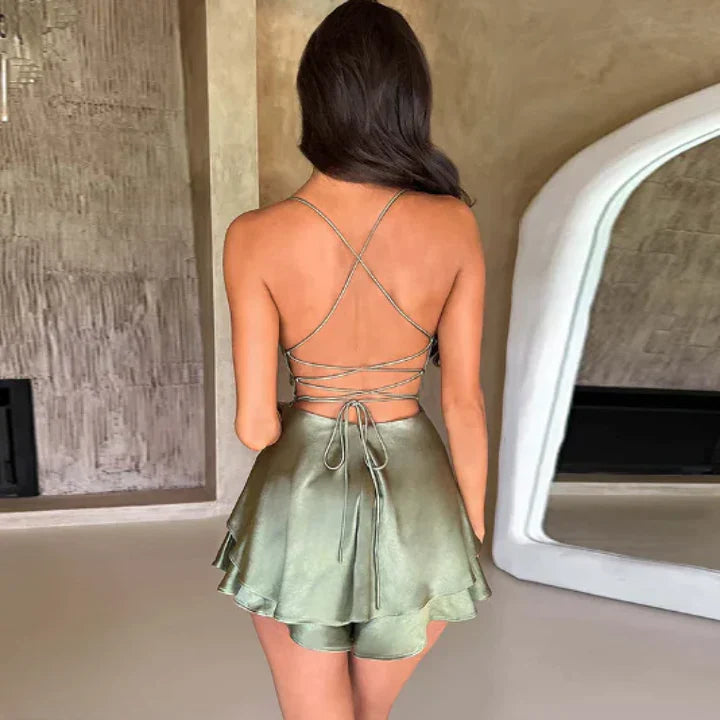 Levoire | Robe en satin à dos nu