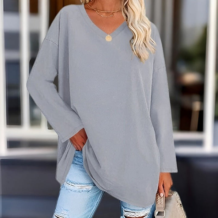 Levoire | Pull-Over À Manches Longues Optionnel Avec Décolleté En V Gris
