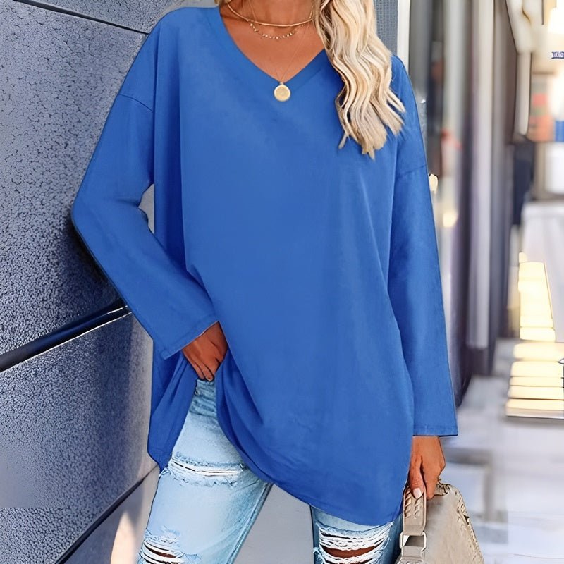Levoire | Pull-Over À Manches Longues Optionnel Avec Décolleté En V Bleu