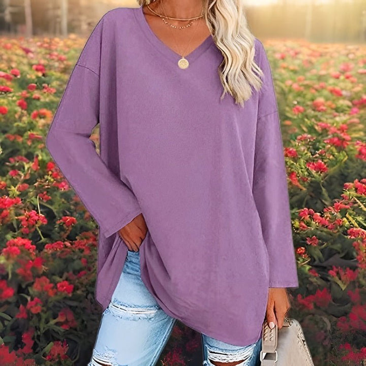 Levoire | Pull-Over À Manches Longues Optionnel Avec Décolleté En V Lila