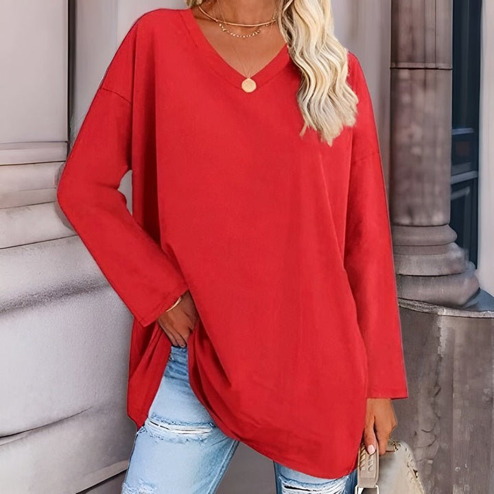 Levoire | Pull-Over À Manches Longues Optionnel Avec Décolleté En V Rot