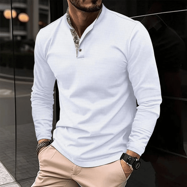 Levoire | Pull Polo Col Coloré Homme Blanc