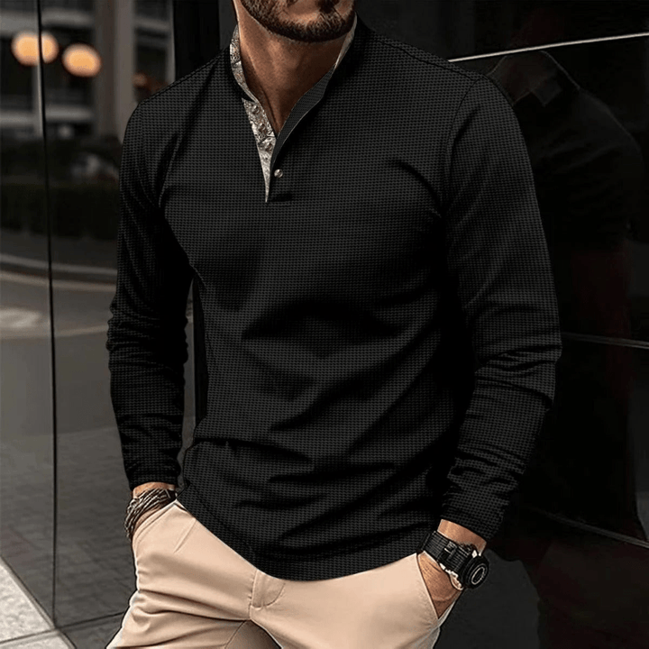 Levoire | Pull Polo Col Coloré Homme Noir