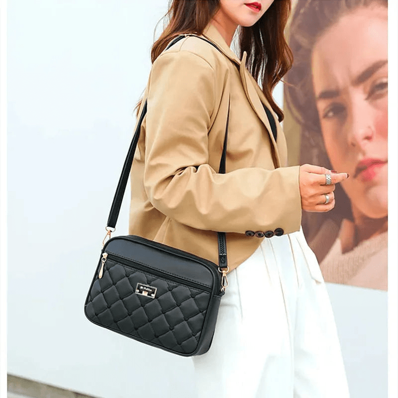 Levoire | Sac à main pour femmes avec motif en diamant et fermeture éclair