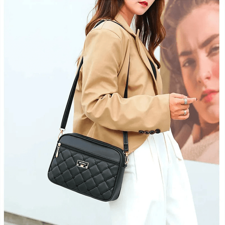 Levoire | Sac à main pour femmes avec motif en diamant et fermeture éclair