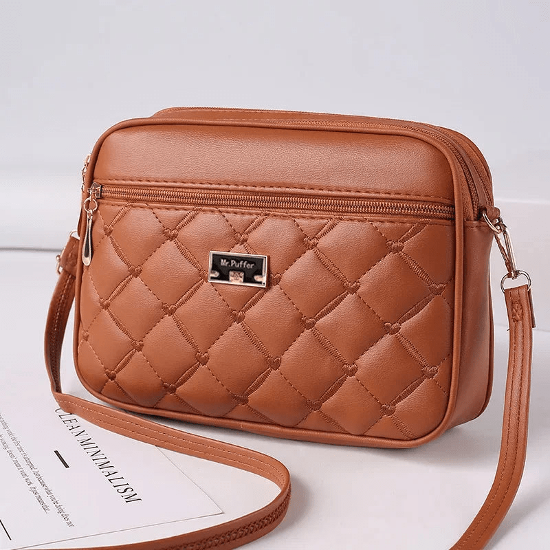 Levoire | Sac à main pour femmes avec motif en diamant et fermeture éclair Jaune