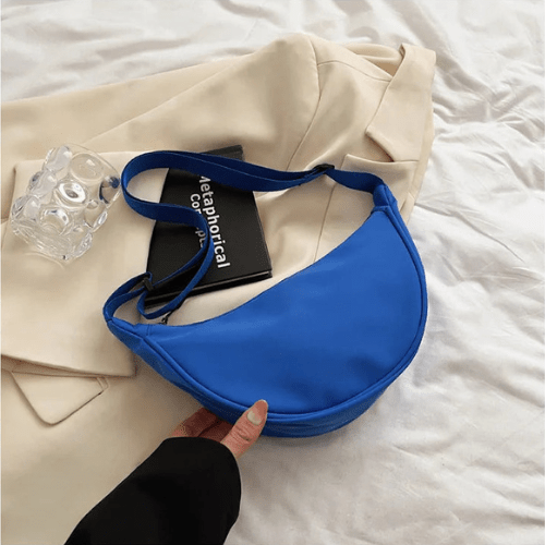 Levoire | Sac à bandoulière en nylon avec fermeture éclair et bandoulière réglable Bleu