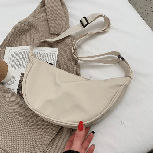 Levoire | Sac à bandoulière en nylon avec fermeture éclair et bandoulière réglable Blanc