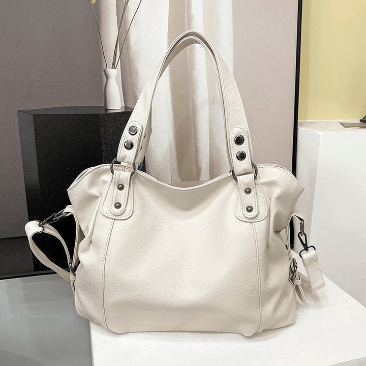 Levoire | Sac à main pour femmes spacieux avec plusieurs compartiments et bandoulière réglable Blanc