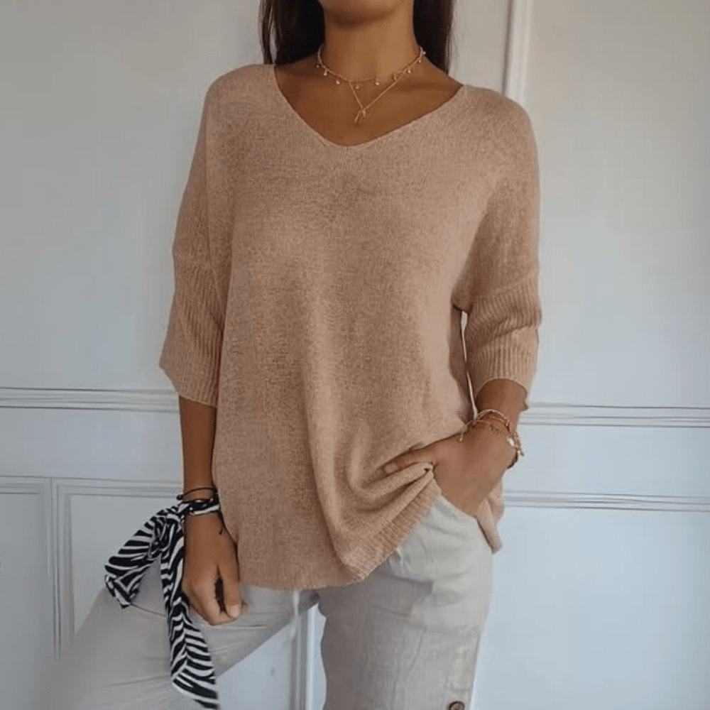 Levoire | Top À Col En V Brodé Abricot