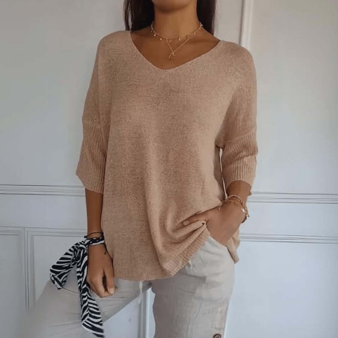 Levoire | Top À Col En V Brodé Abricot