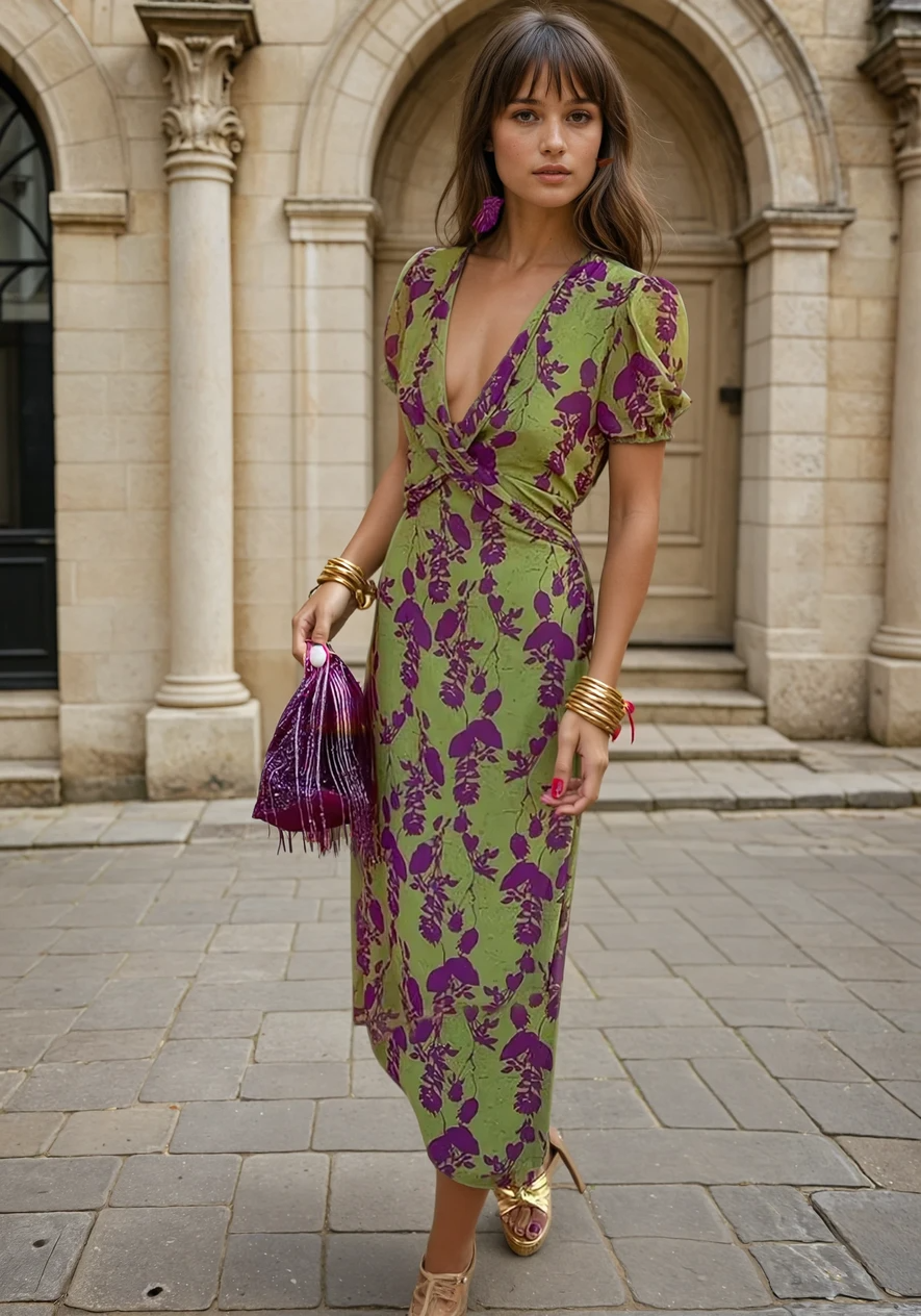 Levoire | Robe Longue Pour Femmes Avec Imprimé Floral Légère, Élégante Et Parfaite Pour L'Été