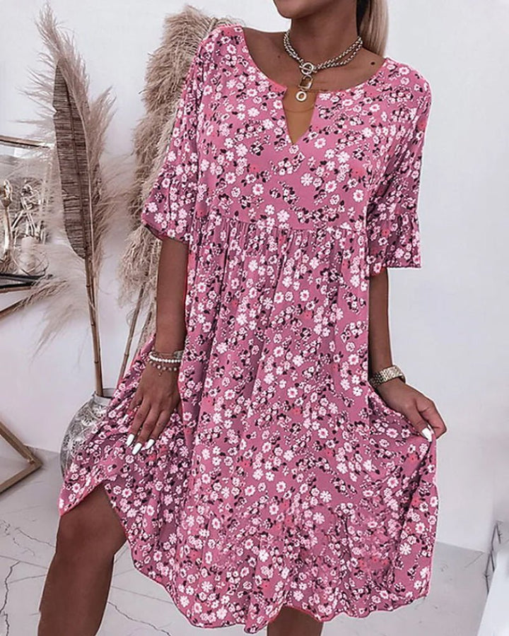 Levoire | Robe À Fleurs Pour Femmes Féminine, Fluide & Polyvalente Rosa