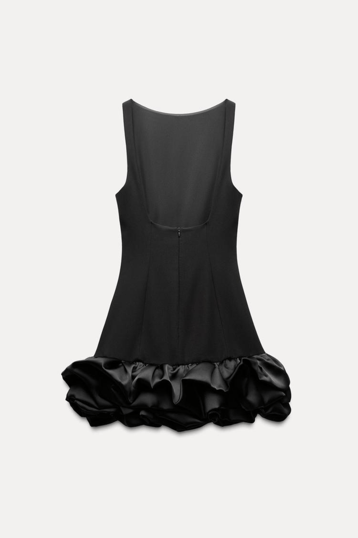 Levoire | Robe Mini Volants Sans Manches Noir